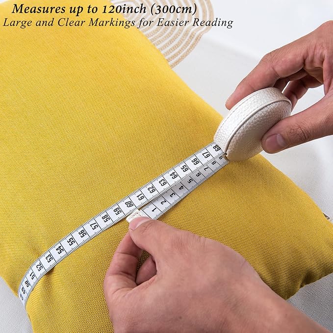 3m/120 Tape Measure Body Measuring Tape for Body Cloth Tape Measure for Sewing Fabric Tailors Medical Measurements Tape Dual Sided Leather Tape Measure Retractable (Brown White)