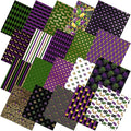 20 Pcs 10''x10'' Mardi Gras Quilting Fabric Square Bundle Lily Flowers Masquerade Precuts Quiltted Fabric Purple Green Gold Printed Patchwork Supplies for DIY Material Sewing Crafts