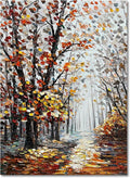 Art 40x28 inch Hand-Painted Forest Path Landscape Oil Painting Modern Art Wall Decoration