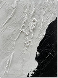 Art Hand-Painted Black and White Texture Abstract Art Oil Painting Modern Minimalist Art Painter Living Office Corridor Wall Deco Art 40x28 inches