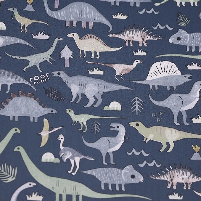 Hanjunzhao 21Pcs Cartoon Dinosaur Fat Quarters Fabric Bundles 18 x 22 Inch, Animal Print Cotton Quilting Fabric Squares for Quilting, Sewing, Blanket, Quilts, Home Decor, and Crafts, Dinosaurs