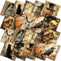 Hahafelt 10 Pcs 20 x 20 Inch Gothic Quilting Fabric Bundles Gothic Skull Owl Ghost Themed Square Fabric by The Yard Scary Horror Patchwork Precuts Supplies for DIY Sewing Crafting Supplies