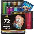 MyArtscape Oil Based Colored Pencils Set, 72 pcs Premium Color Pencils, Vibrant Colors, Break-Resistant Core, Art Kit with Adult Coloring Book