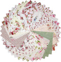 Hanjunzhao Layer Cake Fabric for Quilting 10 inch, Layer Cake Fabric Clearance, Layer Cakes 10 inch Squares for Quilting, Sewing, Birthday Valentine's Party Decor, and Crafts, Vintage Floral