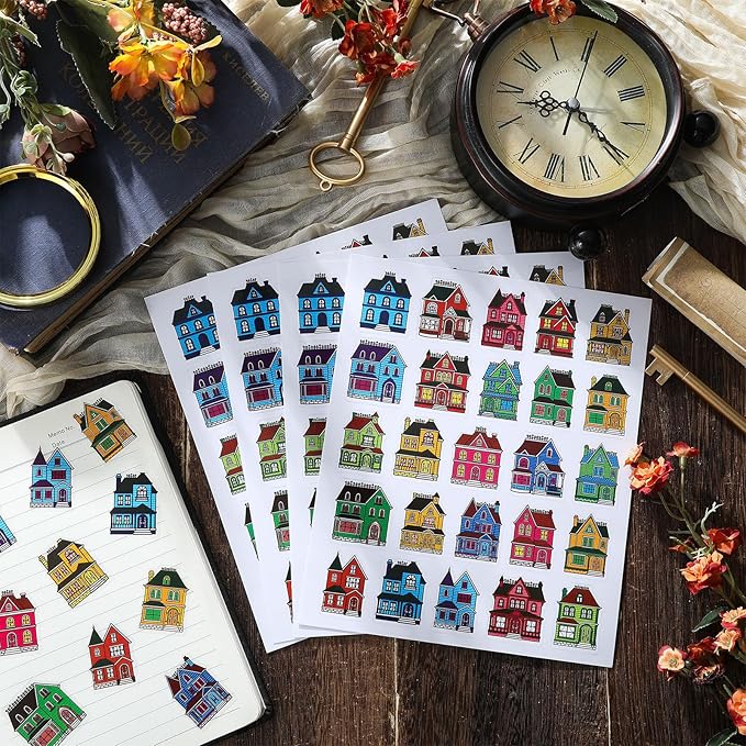 300 Pcs Rainbow San Francisco Houses Stickers Bulk City Souvenir Aesthetic Waterproof Vinyl Decals Gift for San Francisco Party Favor Water Bottles Scrapbooking Laptop Luggage Phone