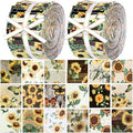 Ganeen 100 Pcs Sunflower Quilting Fabric Roll 2. 56 Inch Fabric Squares Jelly Patchwork Precut Strips Bundles for Holiday Materials Craft DIY Sewing Cloths