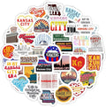 BulbaCraft BulbaCraft Kansas City Stickers for Water Bottle and Laptop - City Souvenirs, Decorations & Gifts, Waterproof Vinyl Decals, Gifts for Women & Men