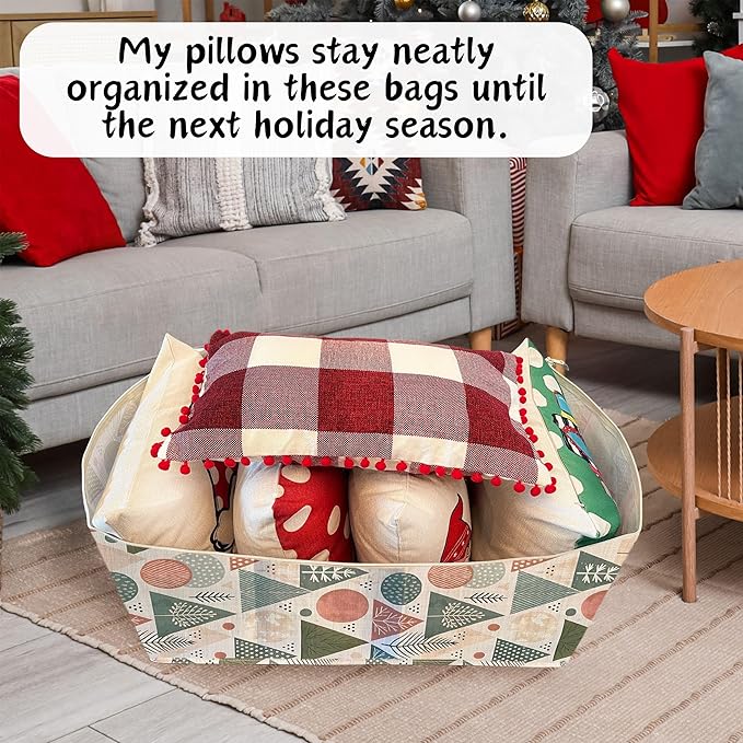 VENO 6 Pack Moving Bags and Large Christmas Decoration Storage Bins with lids. Alternative to Moving Boxes, Packing Supplies for College. Heavy Duty Totes (Pastel Forest, 6 Pack)