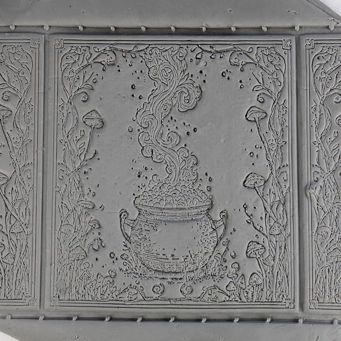 Cauldron Clay Texture Roller (4") - Halloween Set #01 - Embossing Pattern Roller for Polymer & Ceramic Clay, Pottery & Crafts