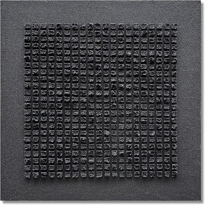 NANKAI Art Hand-Painted Black Textured Abstract Art in a Contemporary Minimalist Style is Suitable for Wall Decoration in Home Office or Corridor Size is 24x24 inches