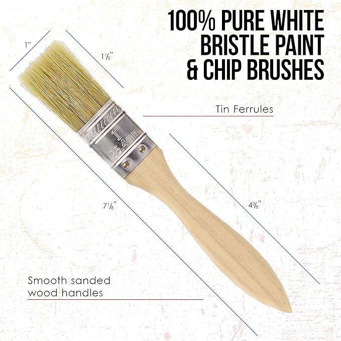 US Art Supply 20 Pack of Assorted Size Paint and Chip Paint Brushes for Paint, Stains, Varnishes, Glues, and Gesso