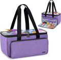 Yarwo Knitting Yarn Bag, Crochet Tote with Pocket for WIP projects, Knitting Needles(Up to 14”) and Skeins of Yarn, Christmas & New Beginnings Gifts for Women, Purple (Bag Only)
