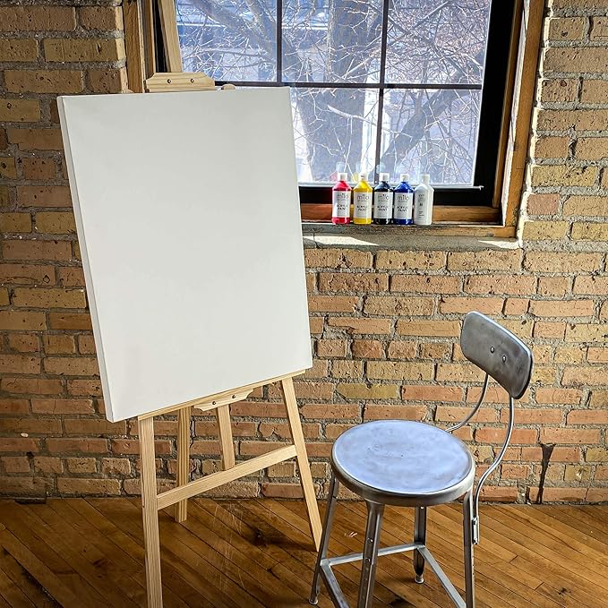 milo Stretched Artist Canvas | 18x24 inches | 4 Pack | 1.5” inch Thick Gallery Profile | 11 oz Primed Large Canvases for Painting, Ready to Paint Art Supplies for Acrylic, Oil