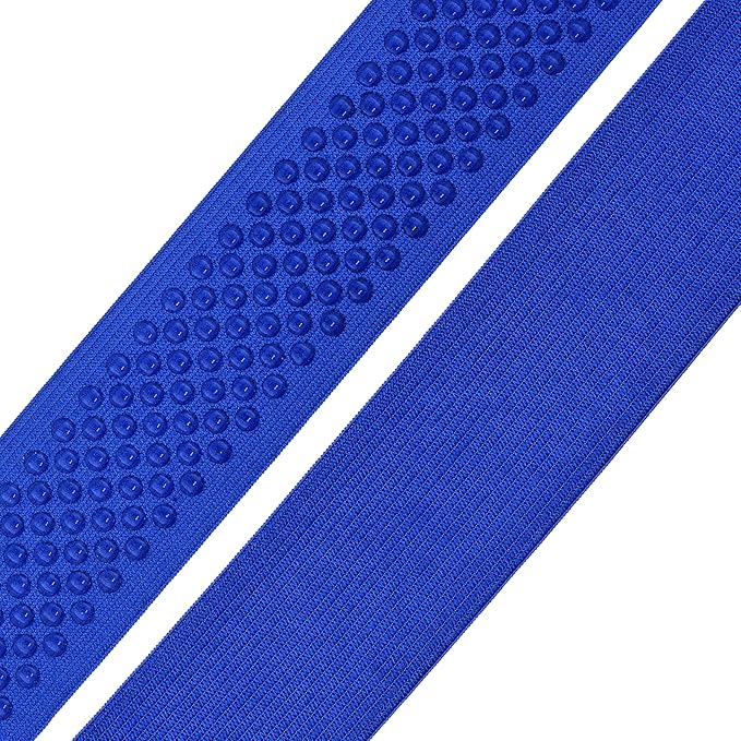 Mandala Crafts 1.5 Inch Elastic Silicone Gripper Tape for Clothing - 10 Yds Dotted Non Slip Elastic Band for Sewing - Royal Blue Silicone Flat Fabric Stretchy Ribbon Straps