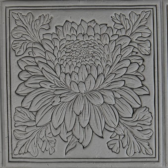 Chrysanthemum Clay Texture Roller (4") - Flower Set #01 - Embossing Pattern Roller for Polymer & Ceramic Clay, Pottery & Crafts