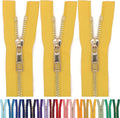 #5 Gold Metal Zipper - 50+ Colors - 3 PCS - (4-14 inches) Sizes - Luxury Lightweight Handcraft Metal Zippers with pulls for Purses Bags Pockets Shoes Sewing & Crafts DIY ZP021111