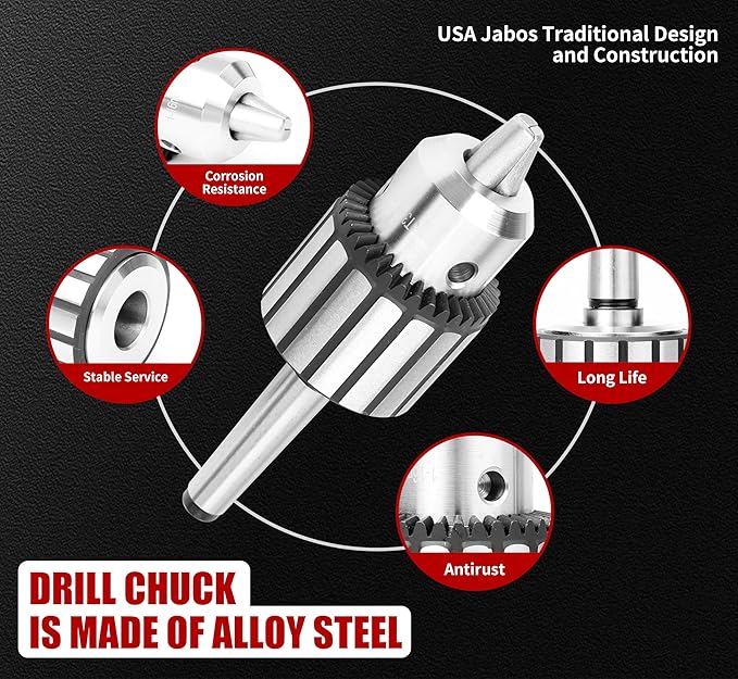 5/8-Inch Keyed Heavy Duty Drill Chuck with #2MT Taper Arbor