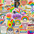 100Pcs Queer LGBTQ+ Stickers for Water Bottle, for Laptop - Queer Gifts, Party Supplies & Decorations -Trans, Gay Pride Stickers