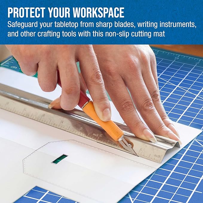 U.S. Art Supply 36" x 48" Self-Healing Cutting Mat 5-Ply - Double-Sided Pink/Blue Craft Mat, Non-Slip Cutting Mats for Crafts, Sewing, Quilting, Scrapbooking