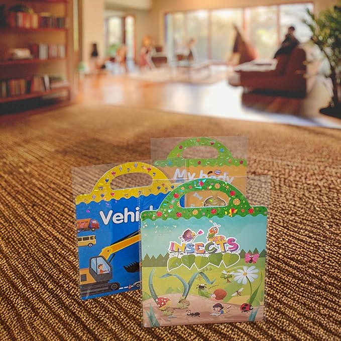 Insects, Vehicles, My Body: Reusable Sticker Activity Booklet Bundle with 1 Mini Collectible Eraser for Ages 3+ (Random Theme) [56143]"