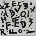 Art 24x24 inch Hand-Painted Black and White Letter Texture Art Oil Painting in Modern Abstract Style. Suitable for Wall Decoration in Home Office