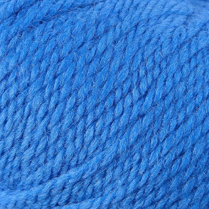 100% Merino Wool Yarn 3-Ply Luxurious and Soft Yarn for Hand Knitting & Crocheting (Blue,1Ball)