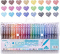Erasable Gel Pens, 24 Colors Retractable Fine Point Erasable Pens Clicker, Assorted Color Inks, Make Mistakes Disappear for School Office Home, Drawing Writing Planner, Coloring