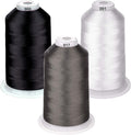 Simthread - 33 Selections - Various Assorted Color Packs of Polyester Gray Embroidery Machine Thread Huge Spool 5500Y for All Purpose Sewing Embroidery Machines - Essential Color 3