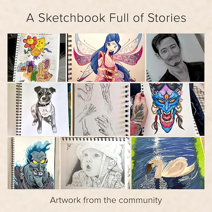 Artist’s Sketchbook Hardcover – 200GSM Very Thick Paper – Spiral Sketch Book for Drawing and Mixed Media – Sketch Pad, Art Book - 5.8 x 8.5, 40 Sheets / 80 Pages