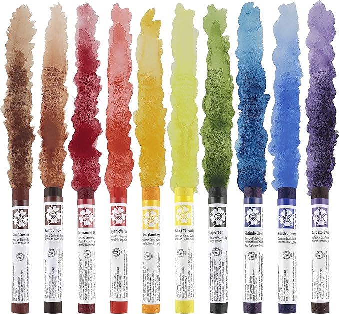 Daniel Smith Watercolor Sticks Starter Set of 10 Assorted Colors - Extra Fine Watercolors For Drawing or Painting - [Set of 10]