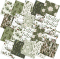 Hahafelt 10 Pcs Watercolor Forest Quilt Fabric Bundles 18 x 22 Inch Vintage Green Christmas Tree Flower Deer Fat Quarter Xmas Rustic Quilting Patchwork for DIY Handmade Sewing Crafting