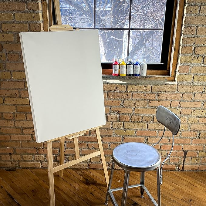 milo Stretched Artist Canvas | 24x36 inches | 4 Pack | 1.5” inch Thick Gallery Profile | 11 oz Primed Large Canvases for Painting, Ready to Paint Art Supplies for Acrylic, Oil