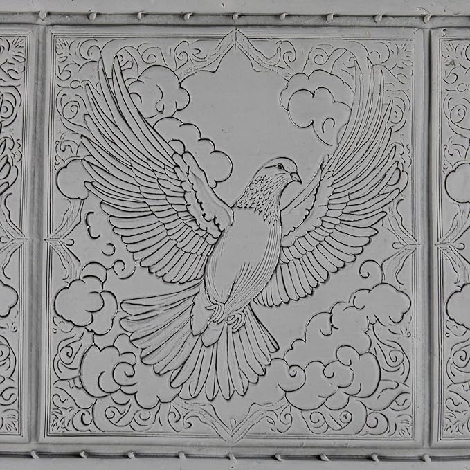 Dove Clay Texture Roller (4") - Bird Set #01 - Embossing Pattern Roller for Polymer & Ceramic Clay, Pottery & Crafts