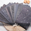 15Pcs Handmade Scrapbook Art Paper Craft Textured Paper Colorful A5 sheet Mesh Special Paper Mix for Scrapbooking Junk Journal Journaling Supplies DIY Materials,5.8x8.2 inches (Black)