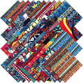 Mixweer 40 Pcs 10x10 Inch African Print Cotton Fabric Squares Indian Precut Ankara Quarters Kente Cloth Ethnic Multicolor Ethnic Style Bundle for Quilting Sewing Patchwork DIY Handmade Craft Supplies