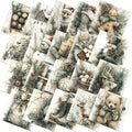 20 Pcs 10''x10'' Vintage Green Christmas Quilting Fabric Square Bundle Snowman Precuts Quiltted Fabric Gingerbread Reindeer Printed Patchwork Supplies for Winter Patchwork DIY Sewing Craft