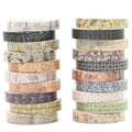 20 Rolls Skinny Vintage Washi Tape Set Retro Arts Adhesive Tapes Basic Patterns Decorative Masking Tape Sets for Craft, Kids, Scrapbook, DIY, Gift Wrapping (Remaining Joy)