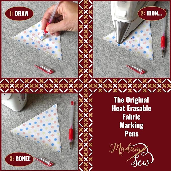 Madam Sew Heat Erasable Fabric Marking Pens for Sewing and Quilting | Fabric Markers for Sewing (4)