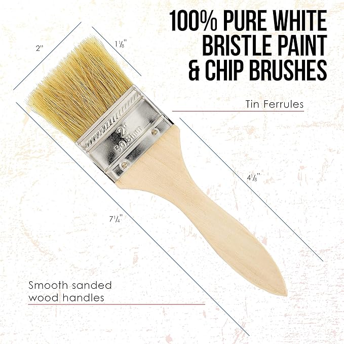 US Art Supply 20 Pack of Assorted Size Paint and Chip Paint Brushes for Paint, Stains, Varnishes, Glues, and Gesso