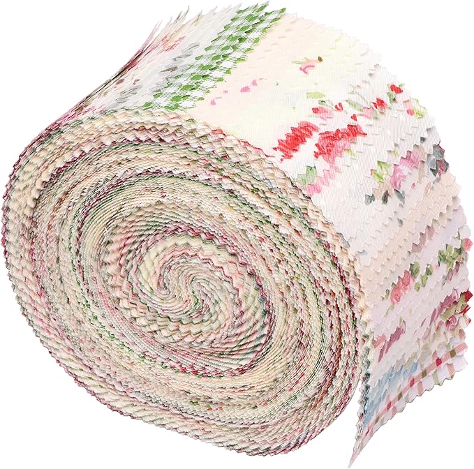 Jelly Rolls for Quilting Clearance 42 Strip 2.5" x 44" - Cotton Jelly Roll Fabric Strips for Quilting, Sewing, Blanket, Rug, Home Decor, and Purse Making, Vintage Floral