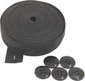 Flat Sewing Band Spool with Buttonholes, Elastic Stretchable, Ideal for DIY Waistbands and Necklines (Black, 3/4 inch × 5 Yards)