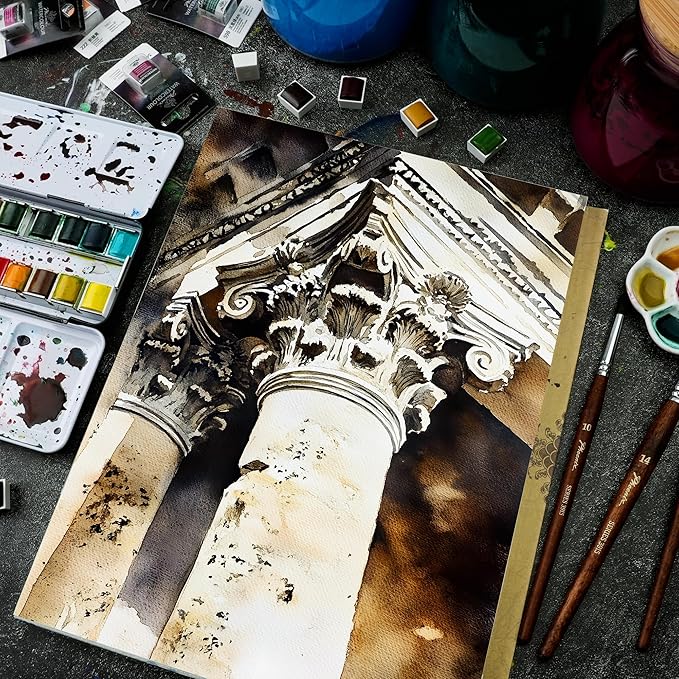 PHOENIX Professional Watercolor Paint - Single Watercolor Half Pan - Caput Mortuum Vilolet 683