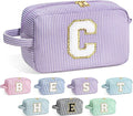 YOOLIFE Birthday Gifts for Mom, Mom Gifts from Daughter, Mother In Law Gifts, Mama Gift Idea, Personalized Gifts for Women, Initial Makeup Bag for Women C
