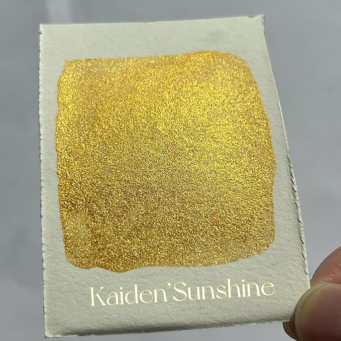 CSY art gallery Metallic-Pearlescent Watercolor Paint Full Pans-Highly Pigmented for Painters, Professionals, Beginners, Hobbyists, Students Choose Your Color (Kaiden’s Sunshine)