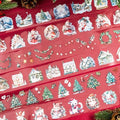 6 Rolls Christmas Washi Tape Scrapbook Stickers Aesthetic Kawaii Girly Bunny Cute Tape Christmas Tree Scrapbooking Stickers Winter Holiday Snow Scene Xmas Decorative Tape For Crafts Scrapbook Supplies