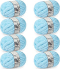 Chunky Yarn for Hand Knitting - #10 Chunky Chenille Yarn, Jumbo Big Thick Chunky Yarns for Crocheting, Super Bulky Chunky Knit Blanket Yarns, 8 Skein (25 yds 8 oz Each Skein), Sky Blue