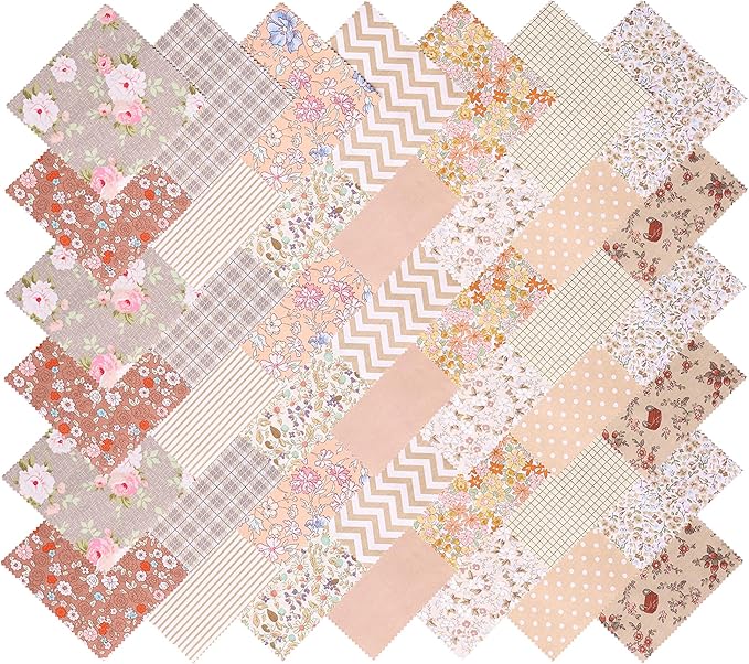 Charm Packs for Quilting 5 inch, Vintage Floral Print Cotton Quilting Fabric Squares 5x5, 42 5 inch Charm Squares, Precuts 5x5 Quilt Fabric for Quilting, Patchwork, Crafts, and Home Decor