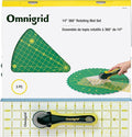 Omnigrid 14" 360° Rotating Mat Set with Self-Healing Cutting Mat, Ruler, and Rotary Cutter