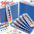 36 Pack Watercolor Paint Set Bulk,8 Colors Washable WaterColor Paint for Kids, Water Color Paint with Brushes, Ideal Gift for Party Favors, Art Supplies for School Classroom Home