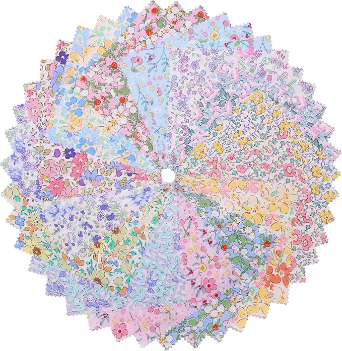 Charm Packs for Quilting 5 inch - 42 5" Charm Squares for Quilting - Spring Floral Print Cotton Fabric Quilt Squares 5x5 for Sewing, Patchwork, and DIY Crafts - Pastoral Floral